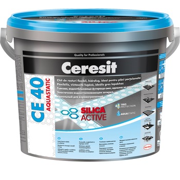 Chit de rosturi Ceresit, flexibil impermeabil pentru grosimi intre 2-8 mm, CE40, galeata 5 kg, Alb Chit de rosturi Ceresit, flexibil impermeabil pentru grosimi intre 2-8 mm, CE40, galeata 5 kg, Alb
