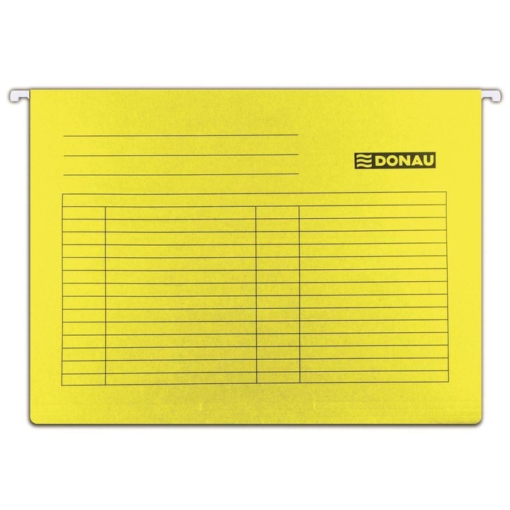 Dosar suspendabil DONAU, A4, cu eticheta, carton 230 gsm, galben
