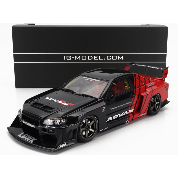 Méretreszabott Nissan Skyline Er-34 Lb Works Super Silhouette Advan 1996 1:18