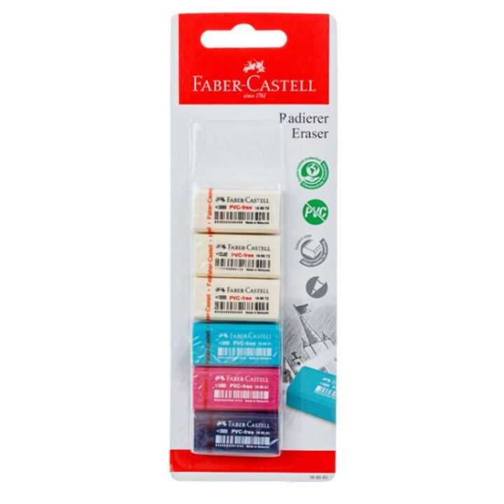 Radiere de Diferite Culori Faber Castell - 6buc