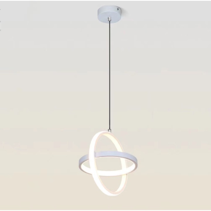 JIJU® LED пендел, 2 кръга кръгла топла неутрална студена светлина 23 W