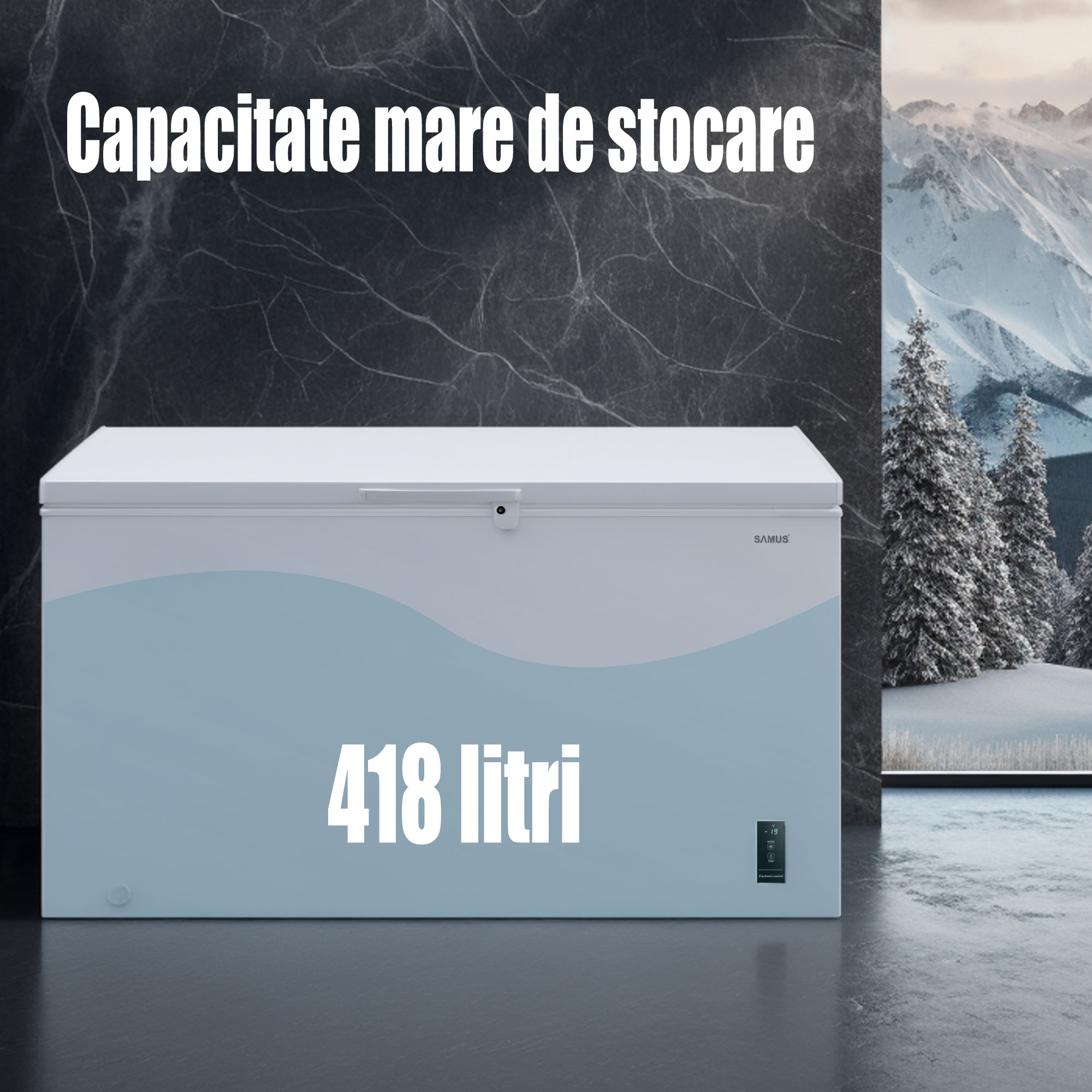 Lada frigorifica Samus LS446E, 418 L, Clasa energetica E
