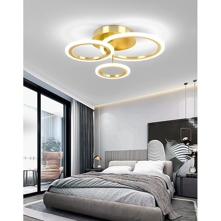 EDC® Gold 3 körös LED csillár 2,4G wifi távirányítóval, állítható fény/hideg/meleg/semleges intenzitás