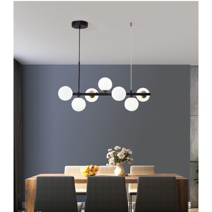 JIJU® LED полилей със 7 глобуса матово бели крушки G9 не са включени