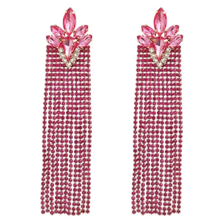 Rózsaszín fülbevaló STITCHES rövid hosszú 2in1 csillámos csillogó hosszú