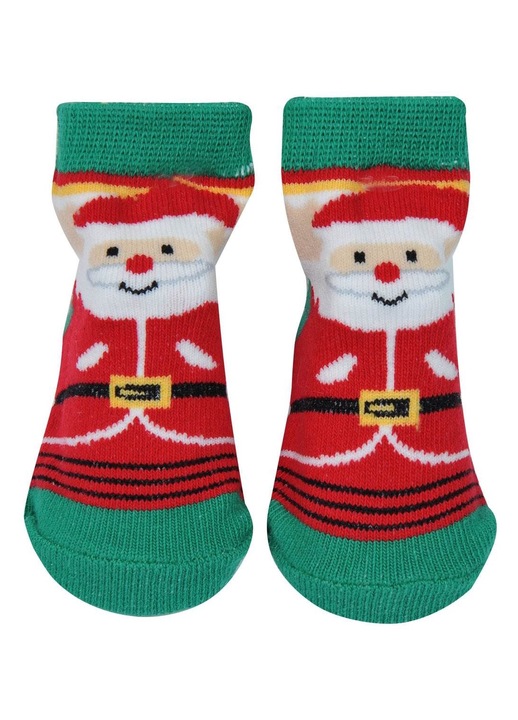 Коледни бебешки чорапи Green Red Santa Claus 1 чифт