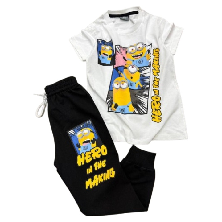 Детски комплект Minions, за момчета, 34567, Бял/Черен