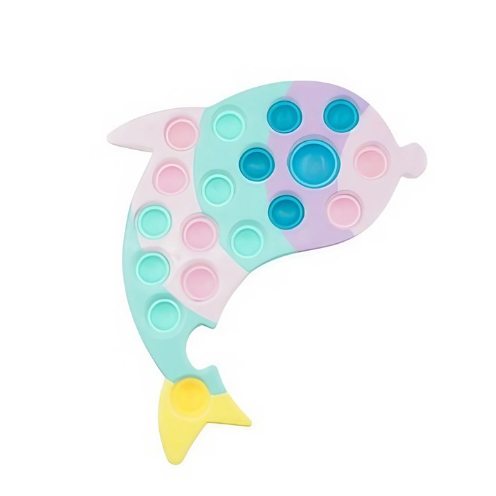 Jucarie senzoriala antistres, Simple Dimple, Delfin, Macarons, toolsy