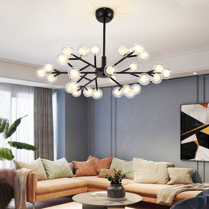 JIJU® LED полилей Black Mordern Molecular G4 2W x 25Pcs Неутрални крушки са включени