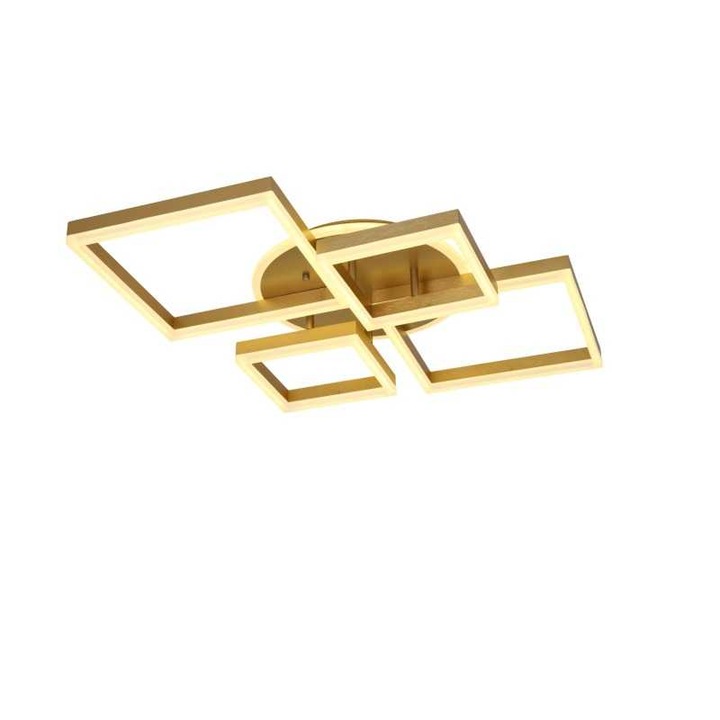 Lustra Sueva® LED Patrate cu Telecomanda wifi 64cm Auriu 2.4G lumina/rece/calda/neutra intensitate reglabila