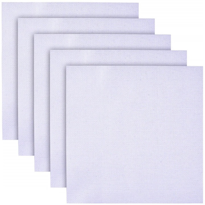 Set 10 buc panza brodata alba 30x30x0.5cm bumbac poliester