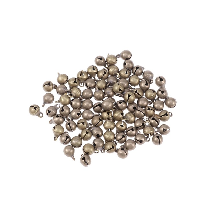 Clopotei metalici YANYXR bronz vintage 0.6x0.6x0.1cm set 100 buc