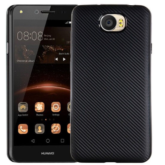 Capac de protectie Carbon Fiber pentru Huawei Y5II, negru