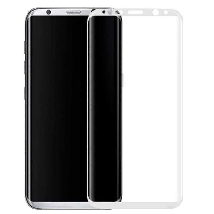 Folie de protectie sticla Colorful pentru Samsung Galaxy S8, margini curbate, alba