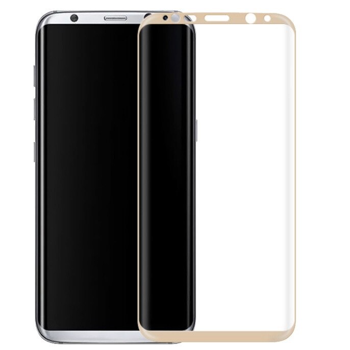 Folie de protectie sticla Colorful pentru Samsung Galaxy S8, margini curbate, aurie