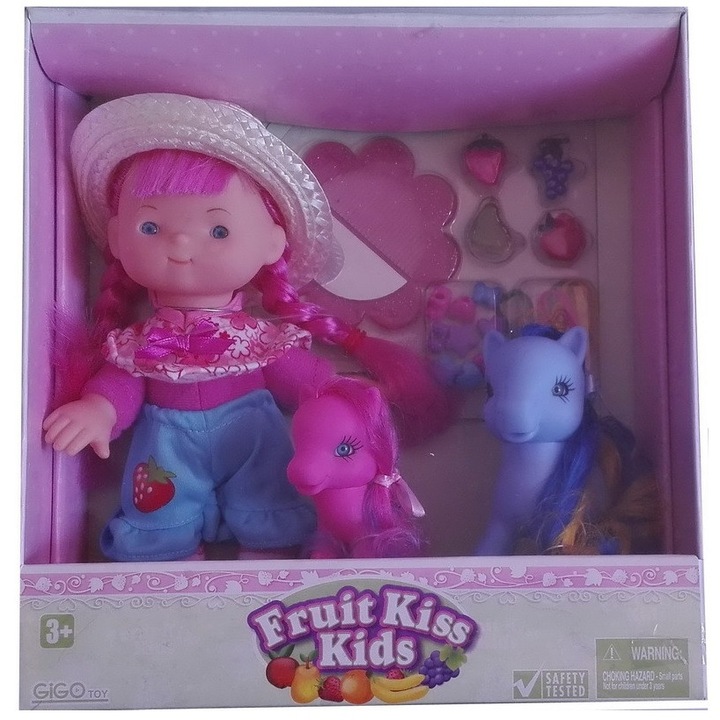 КУКЛА ароматизирана с 2 ПОНИТА Edea, Fruit Kiss Kids, Ягодка 28443