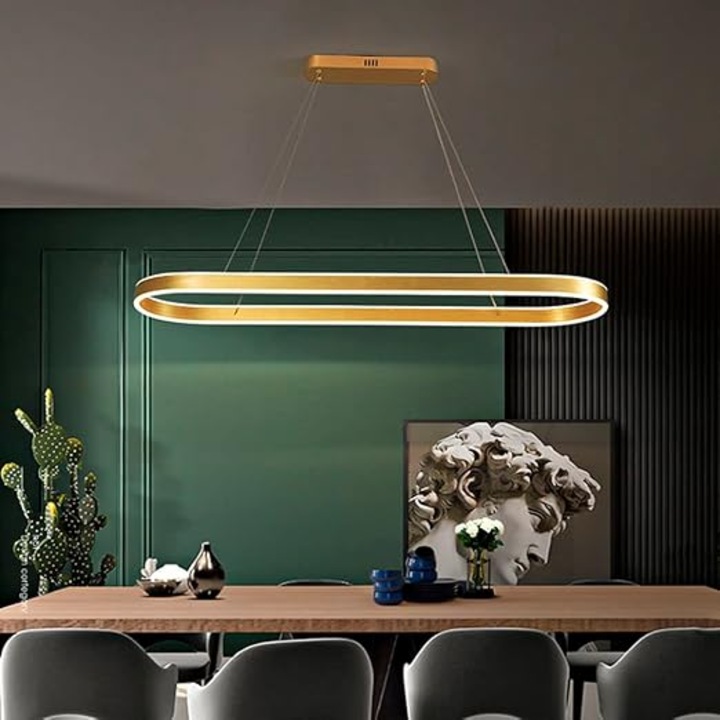 JIJU® Минималистичен LED полилей с 2.4G wifi дистанционно управление светлина/студено/топло/неутрално регулируем интензитет, златист