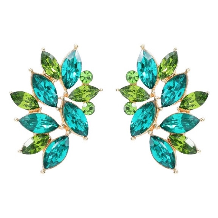 Cercei verzi, post, zirconiu, elegant, chic, sofisticat