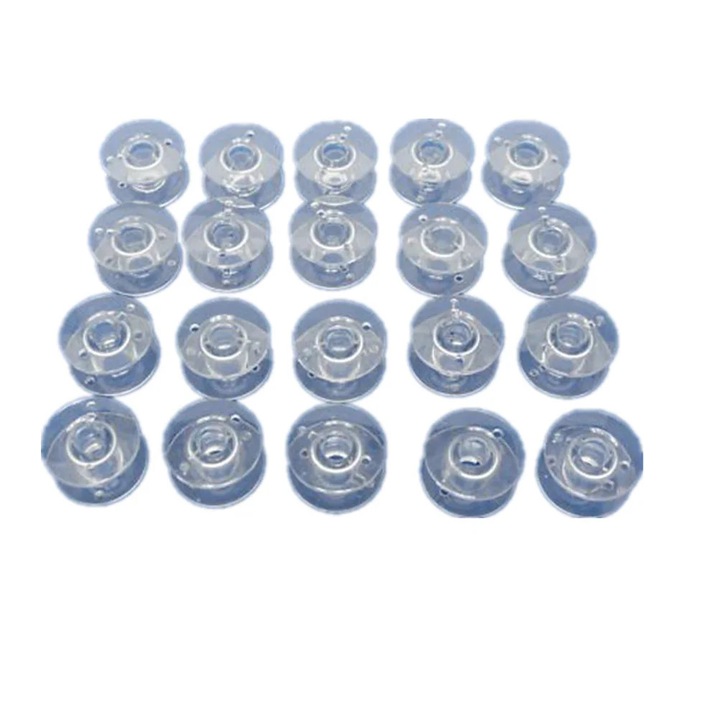 Bobine pentru masina de cusut ZYBLSSBB LSM2114-BCS0386401, din plastic transparente, diametru 2,1 cm, set 20 buc