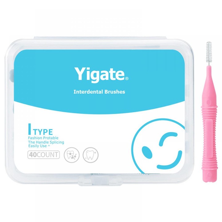 40 darabos fogköztisztító kefekészlet, ultrafinom, felnőtteknek, kompakt, hordozható