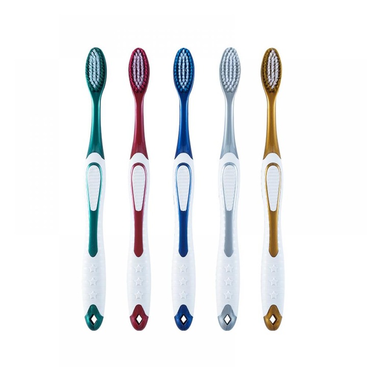 Klasszikus fogkefék, 5 darabos készlet, puha kialakítás, nagy sörtesűrűség