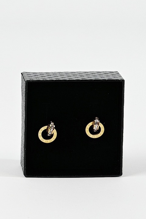 Set Cercei double ring, Auriu, Shein, Diametru 25 mm
