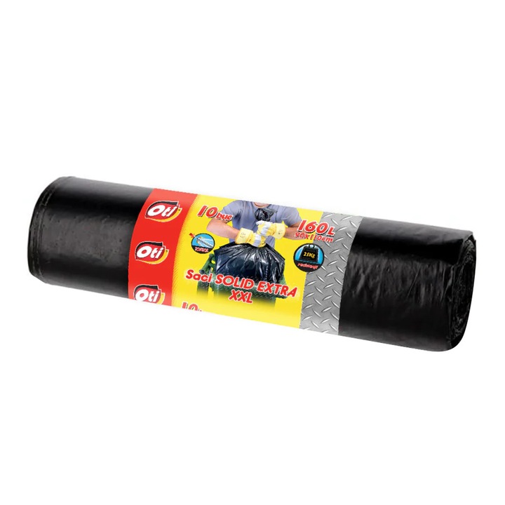Торби за боклук SOLID EXTRA XXL, 160л, Europubela, 10 бр./ролка