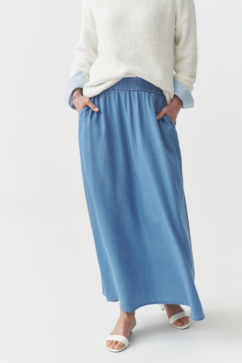 Tatuum, Fusta lunga evazata cu buzunare, Albastru deschis