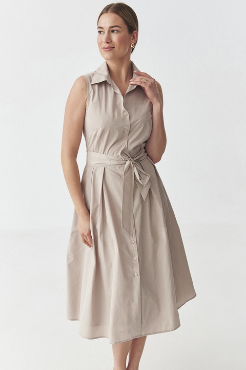 Tatuum, Rochie-camasa midi Nikina, Maro taupe deschis