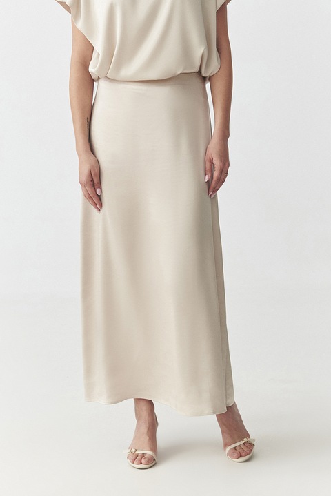 Tatuum, Fusta midi cu aspect de satin, Bej deschis