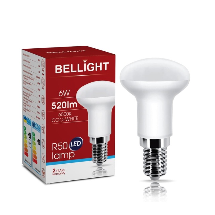 Bec LED R50 BELLIGHT E14 6W 6500K alb rece 120°