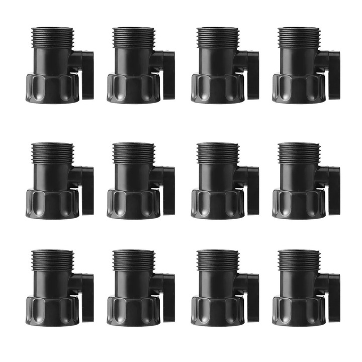 Set 12 valve oprire furtun 3/4 inch plastic maro 4.5x3.2x2.5cm