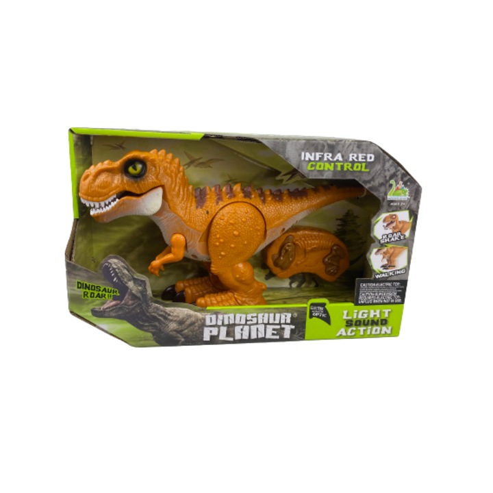 Dinozaur cu telecomanda RC, plastic, 3+