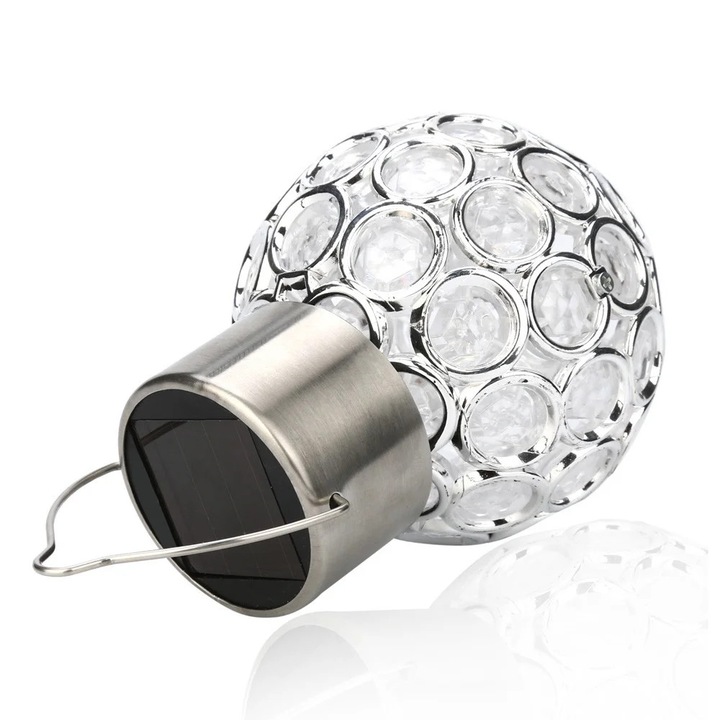 Lampa solara rotativa YANYXR, LED alb, rezistenta la apa, 11x8x8cm