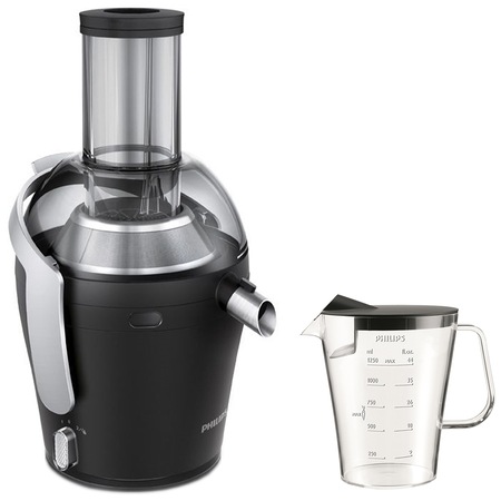 Storcator de fructe si legume Philips Avance Collection HR1870/70, 900 W, Recipient suc 1.25 l, Recipient pulpa 1.6 l, 2 Viteze, Tub de alimentare 80 mm, Con citrice, Negru