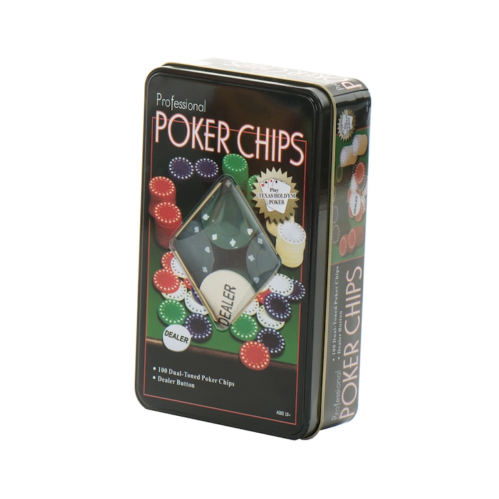 Комплект покер Almarox със 100 жетона, 11,5x5x19
