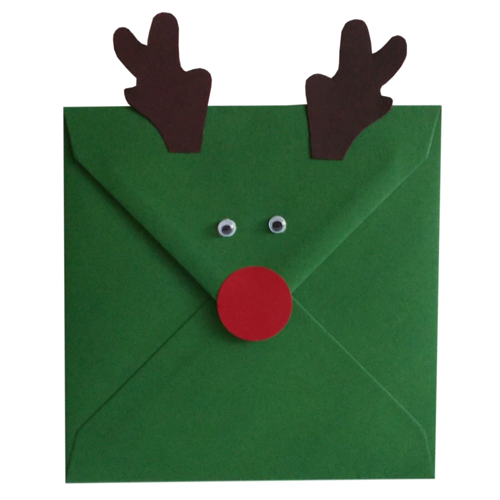 Plic verde Christmas 133 x 133 mm decorat cu ren