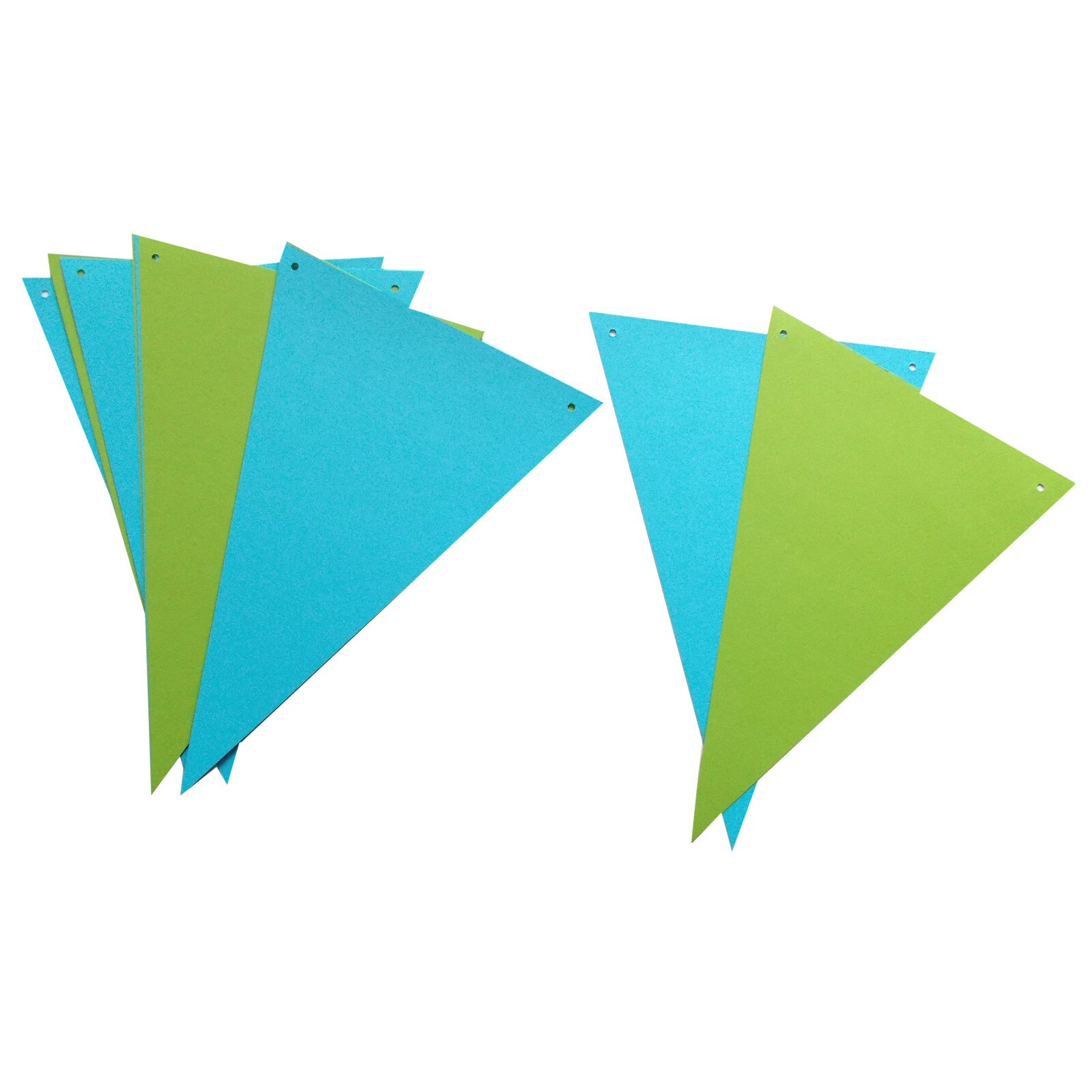 Ghirlanda party 10 stegulete combinate verde crud si bleu 148 x 210 mm