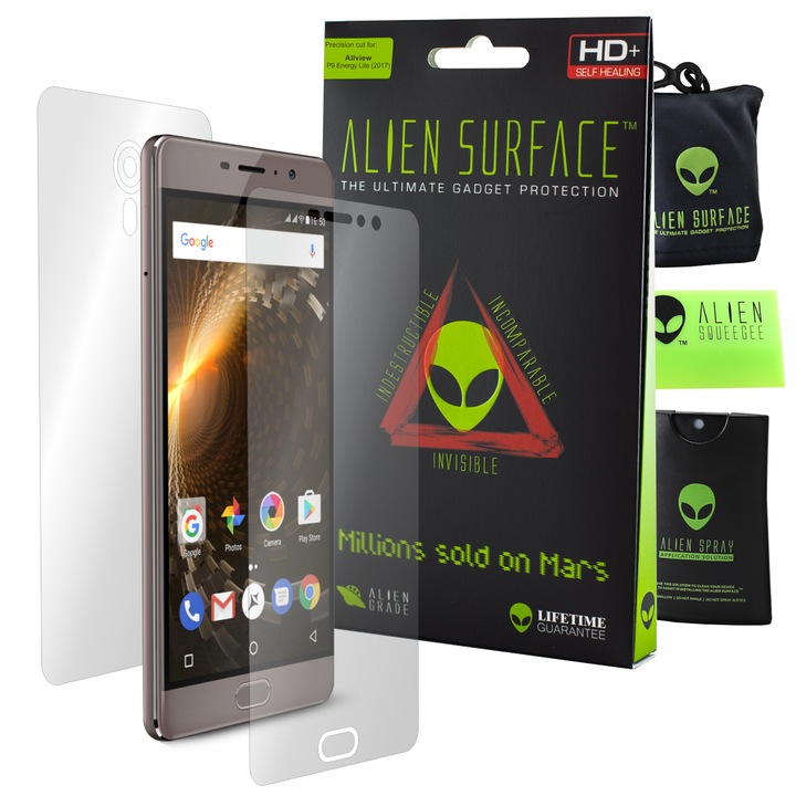 Folie protectie, compatibil cu Allview P9 Energy Lite 2017, ecran, spate, Alien Surface