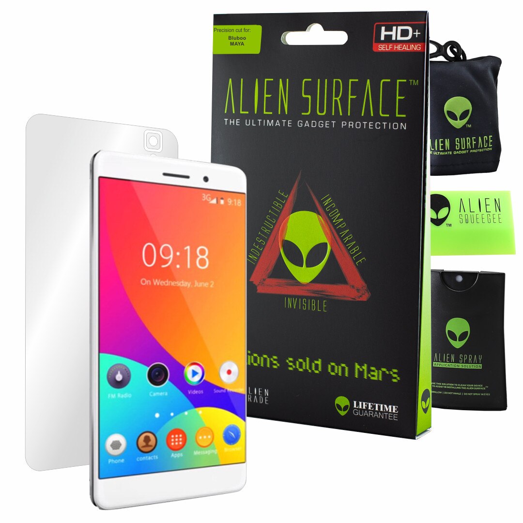 Folie Alien Surface HD, Bluboo Maya, protectie spate + Alien Fiber cadou