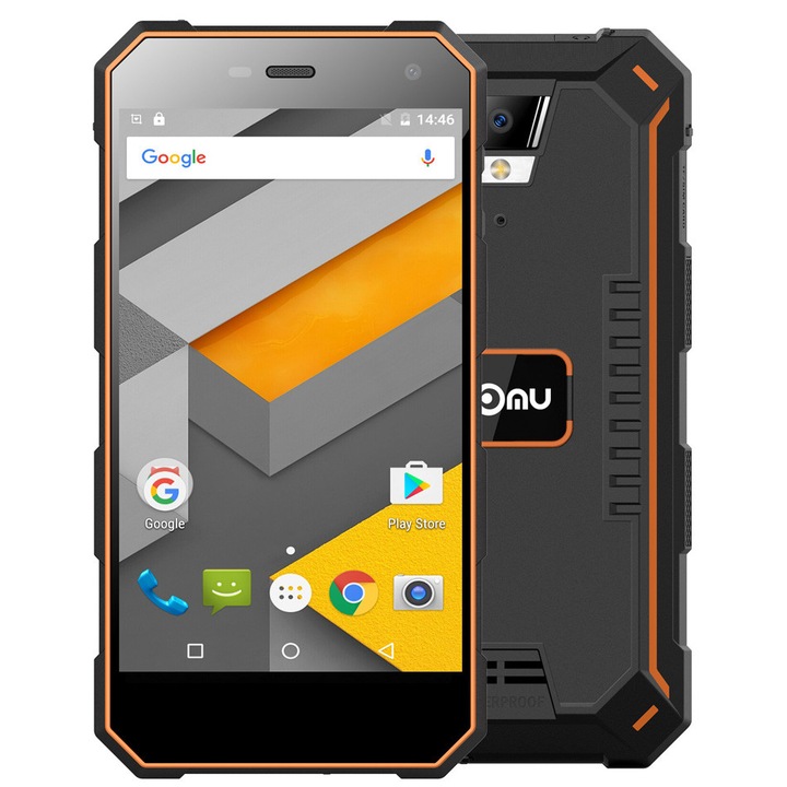 Telefon mobil Nomu S10 Pro, 4G, Dual SIM, Quad-Core, 3GB RAM, 32GB, 13MP, Android 7.0, 5000mAh, Orange