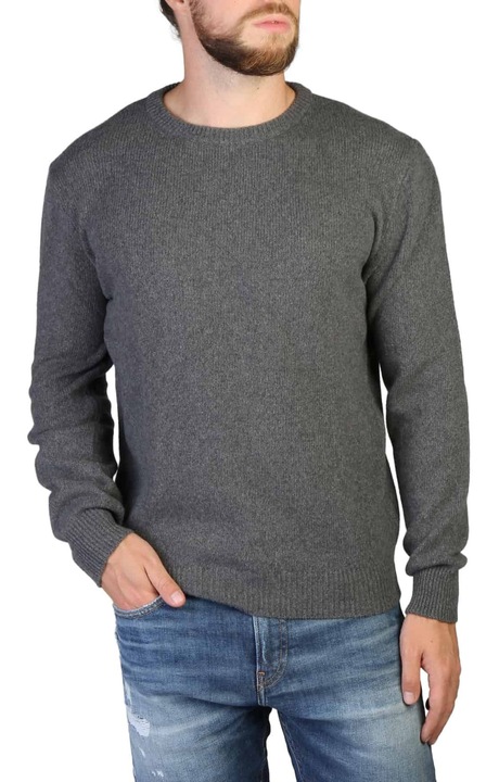 Пуловер за мъже, 100% кашмир, есен / зима, дълъг, сив, кашмир, S INTL