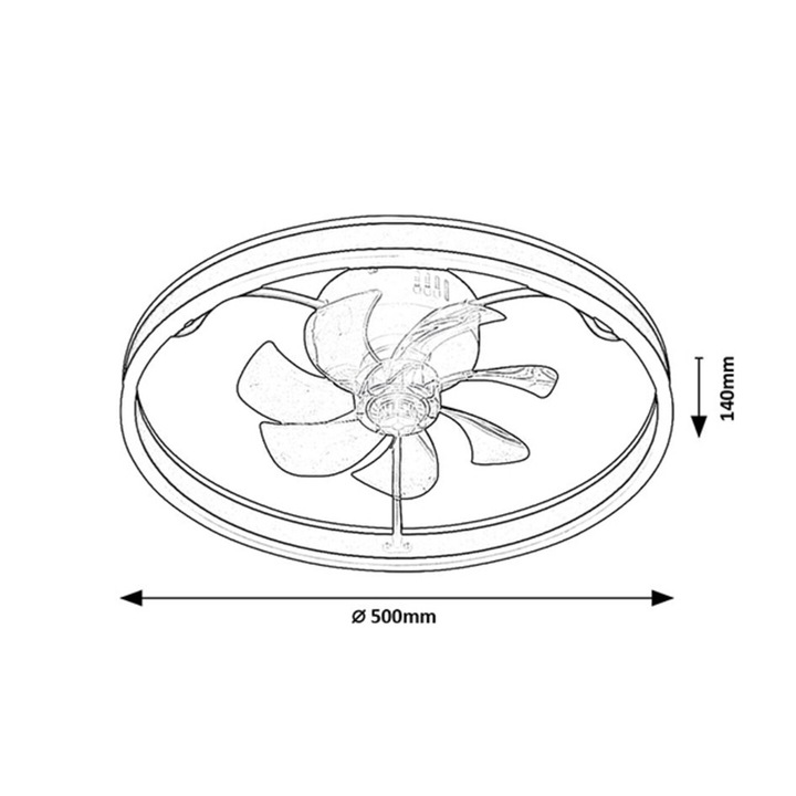 Rabalux Fanfy LED плафон, с вентилатор, 40W, безжичен, черен