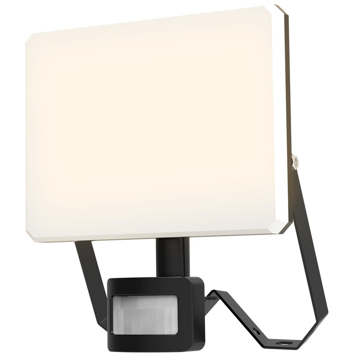 Reflector LED Calex Smart Floodlight 24W, aluminiu, lumina alba (3000 - 6500K), 2500 lumeni, IP65, Negru, Clasa Energetica F