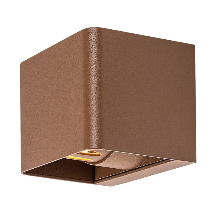 Aplica de perete exterioara Rabalux Hallstatt, LED 10W, 320 lm, alb cald 3000K, IP54, maro – iluminat modern si durabil pentru terase si fatade exterioare