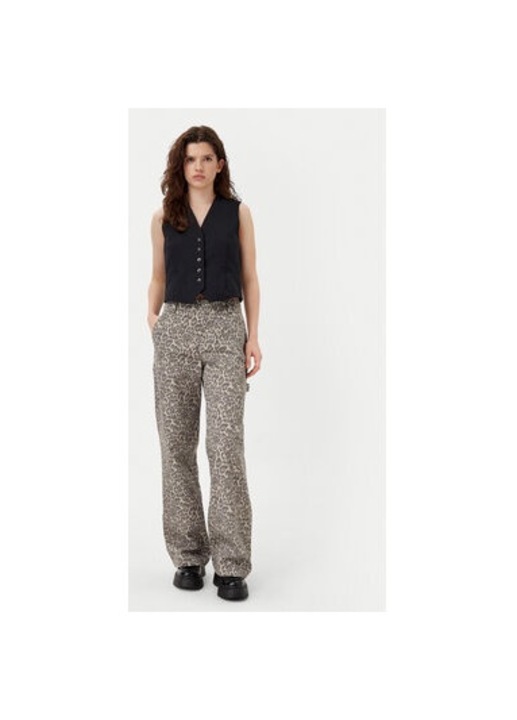 Női nadrág, Noisy May, 304807893, Poliészter/Pamut, Bézs, Bézs