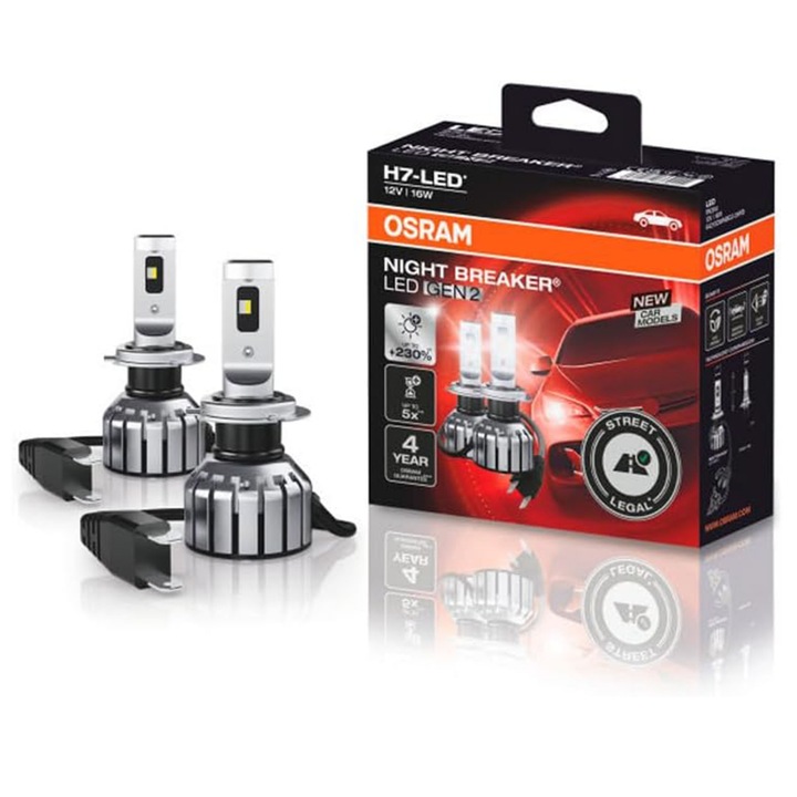 Комплект от 2 H7 Osram Night Breaker LED Gen 2 RAR Street Legal +230%