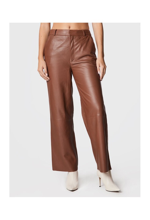 Pantaloni dama, Gestuz, 300816905, Piele naturala, 36 EU, Maro