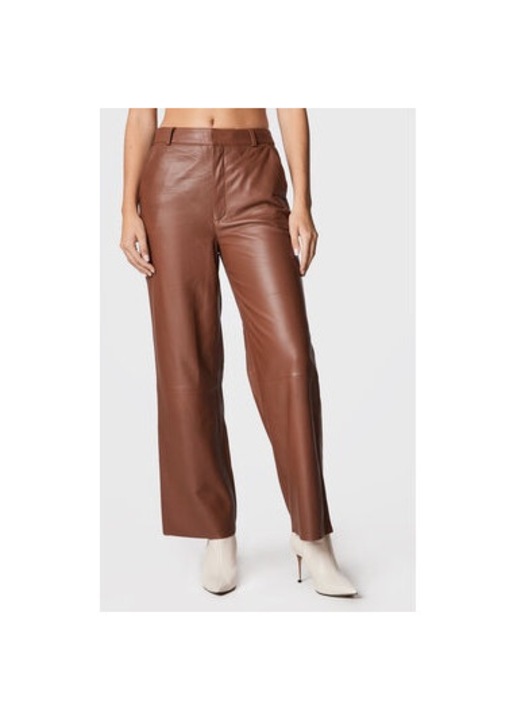 Панталон за дами, Gestuz, 300816905, Естествена кожа, 36 EU, Кафяв