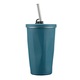 Pahar cu pai din otel inoxidabil YANYXR, capacitate 600ml, izolat vid, alb